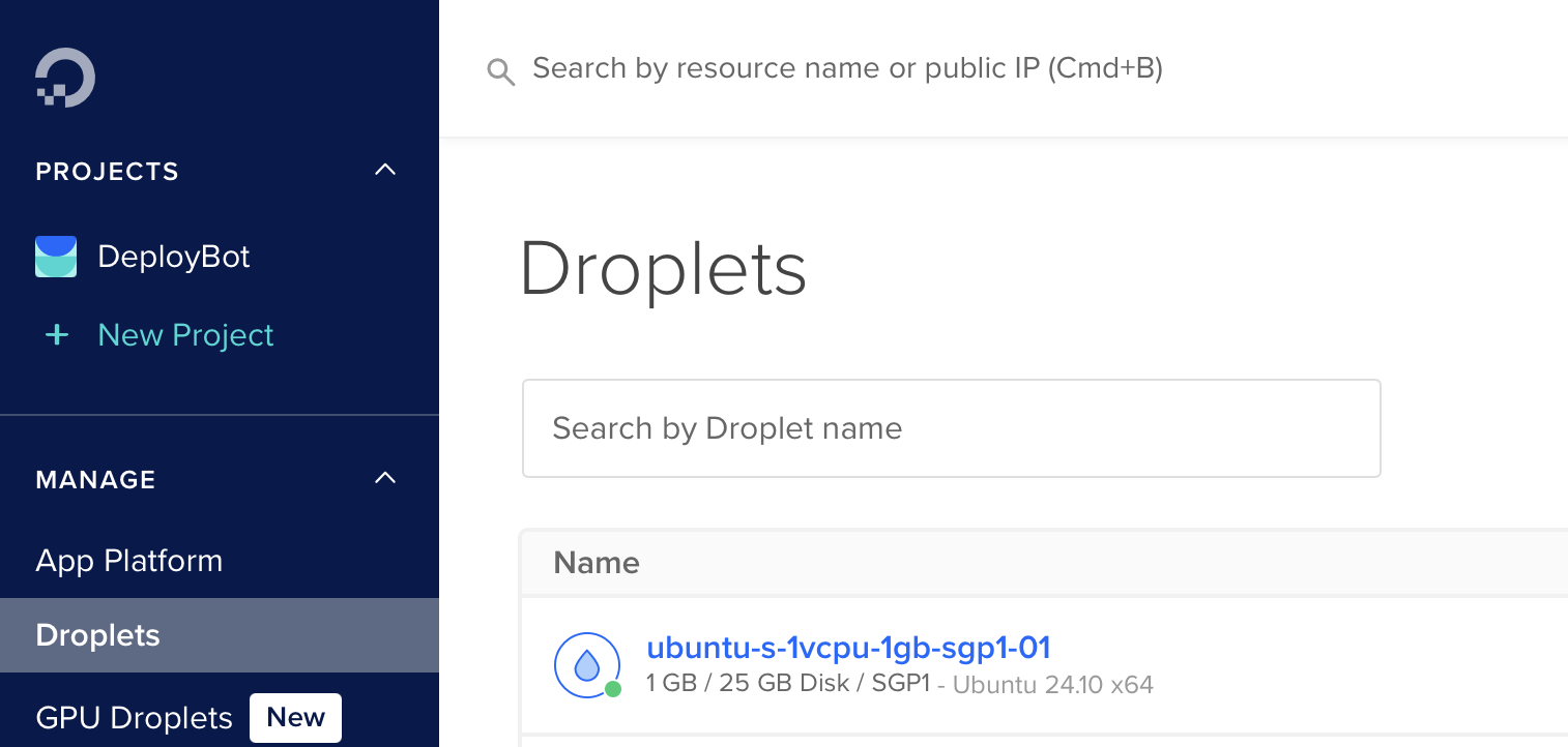 DigitalOcean droplets